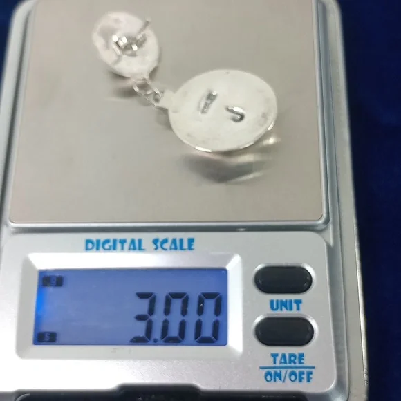 Vintage Navajo Shadowbox Sterling Silver and Turquoise Dangle Earrings - Picture 6 of 12